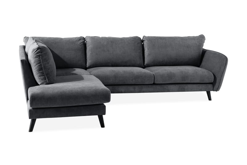 Trend Lyx 4-sits Vänstervänd L-formad Schäslongsoffa i Tyg - Mörkgrå - Möbler - Soffa - Divansoffor & schäslongsoffa