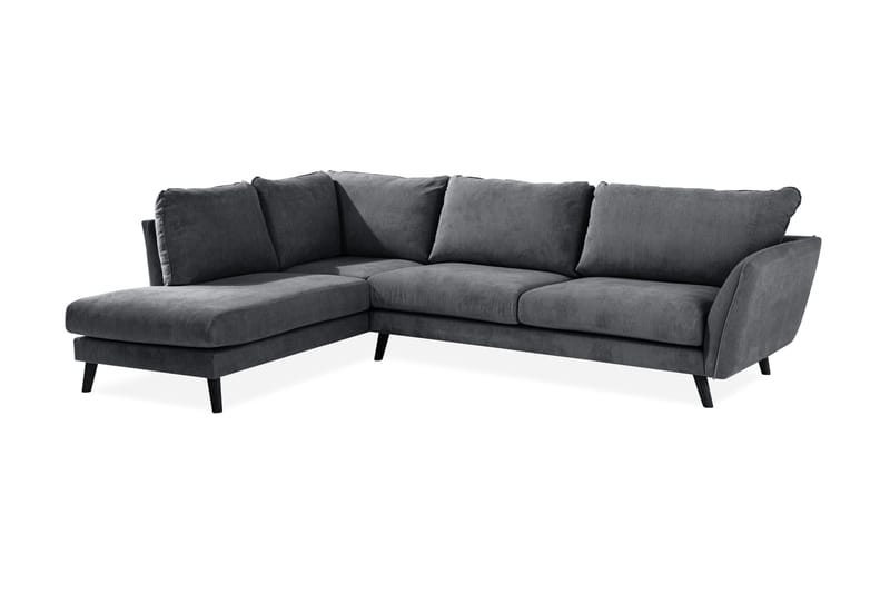 Trend Lyx 4-sits Vänstervänd L-formad Schäslongsoffa i Tyg - Mörkgrå - Möbler - Soffa - Divansoffor & schäslongsoffa