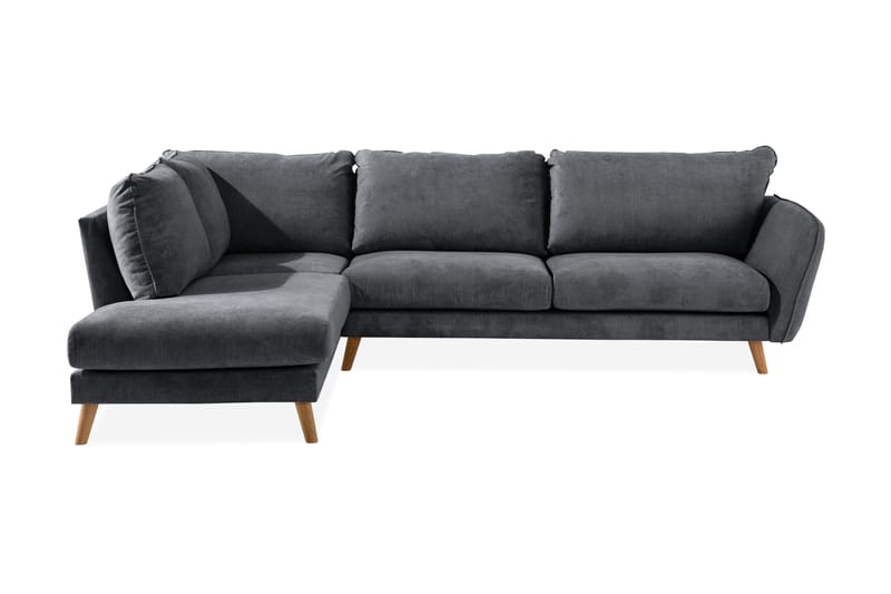 Trend Lyx 4-sits Vänstervänd L-formad Schäslongsoffa i Tyg - Mörkgrå - Möbler - Soffa - Divansoffor & schäslongsoffa