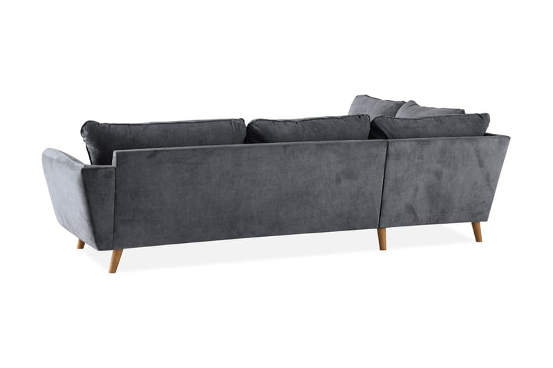 Trend Lyx 4-sits Vänstervänd L-formad Schäslongsoffa i Tyg - Mörkgrå - Möbler - Soffa - Divansoffor & schäslongsoffa