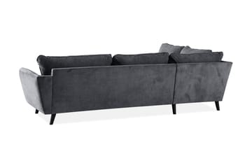 Trend Lyx 4-sits Vänstervänd L-formad Schäslongsoffa i Tyg - Mörkgrå - Möbler - Soffa - Divansoffor & schäslongsoffa