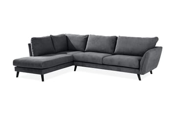 Trend Lyx 4-sits Vänstervänd L-formad Schäslongsoffa i Tyg - Mörkgrå - Möbler - Soffa - Divansoffor & schäslongsoffa