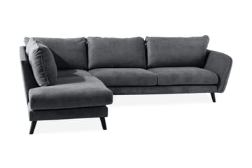 Trend Lyx 4-sits Vänstervänd L-formad Schäslongsoffa i Tyg - Mörkgrå - Möbler - Soffa - Divansoffor & schäslongsoffa