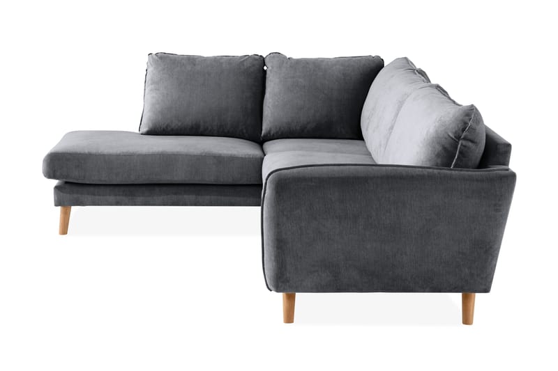 Trend Lyx 4-sits Vänstervänd L-formad Schäslongsoffa i Tyg - Mörkgrå - Möbler - Soffa - Divansoffor & schäslongsoffa - 4 sits soffa med divan