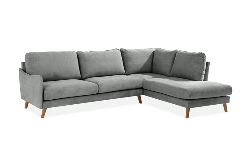 Trend Lyx Schäslongsoffa Höger - Grå/Ek - Divansoffor & schäslongsoffa - 4 sits soffa med divan