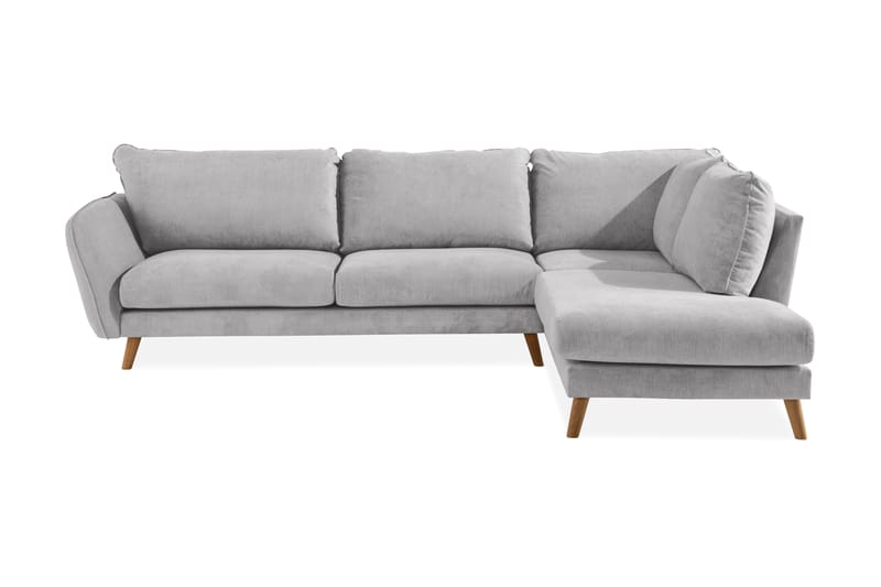 Trend Lyx Schäslongsoffa Höger - Ljusgrå/Ek - Divansoffor & schäslongsoffa - 4 sits soffa med divan