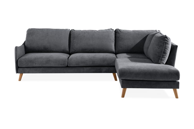 Trend Lyx Schäslongsoffa Höger - Mörkgrå/Ek - Divansoffor & schäslongsoffa - 4 sits soffa med divan