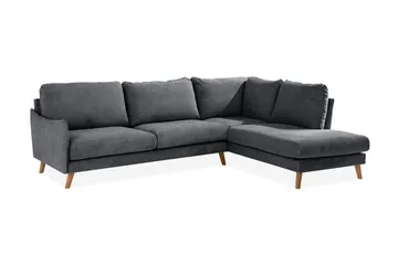 Trend Lyx Schäslongsoffa Höger - Mörkgrå/Ek - Möbler - Soffa - Divansoffor & schäslongsoffa