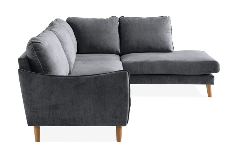 Trend Lyx Schäslongsoffa Höger - Mörkgrå/Ek - Möbler - Soffa - Divansoffor & schäslongsoffa - 4 sits soffa med divan