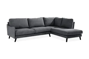 Trend Lyx Schäslongsoffa Höger - Mörkgrå/Svart - Möbler - Soffa - Divansoffor & schäslongsoffa