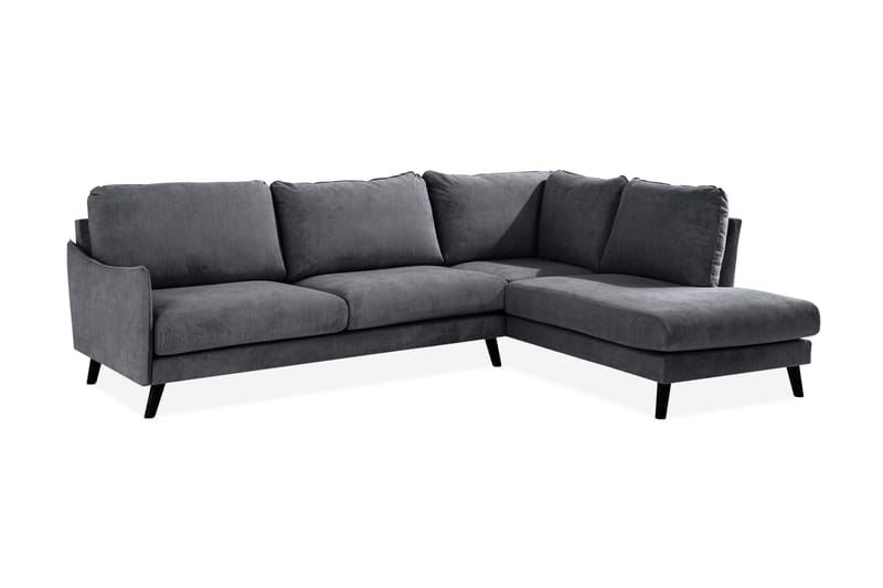 Trend Lyx Schäslongsoffa Höger - Mörkgrå/Svart - Möbler - Soffa - Divansoffor & schäslongsoffa - 4 sits soffa med divan