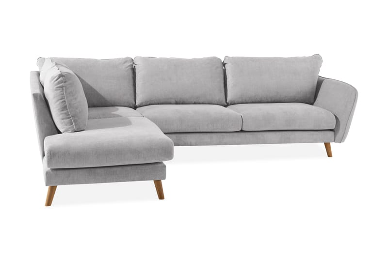 Trend Lyx Schäslongsoffa Vänster - Ljusgrå/Ek - Möbler - Soffa - Divansoffor & schäslongsoffa - 4 sits soffa med divan