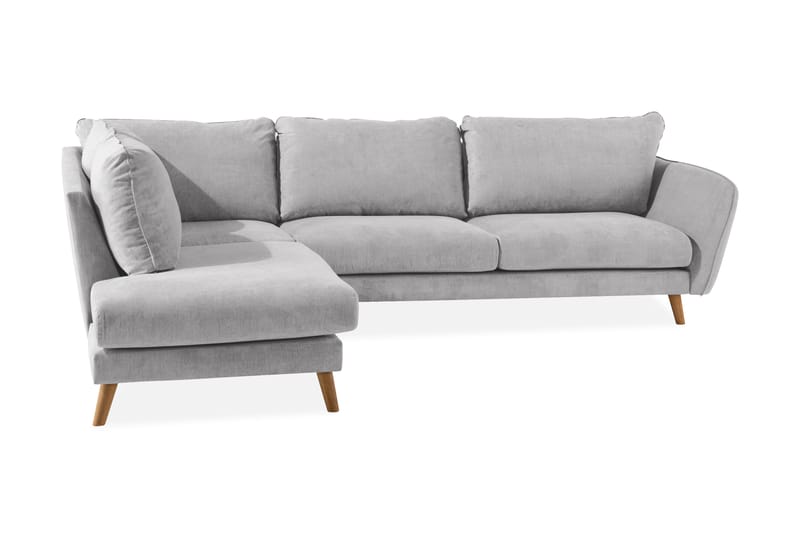 Trend Lyx Schäslongsoffa Vänster - Ljusgrå/Ek - Divansoffor & schäslongsoffa - 4 sits soffa med divan