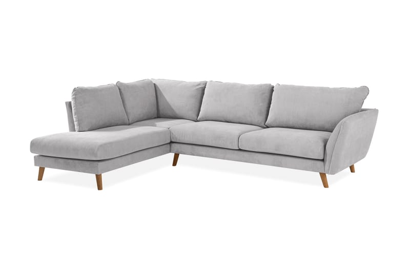 Trend Lyx Schäslongsoffa Vänster - Ljusgrå/Ek - Möbler - Soffa - Divansoffor & schäslongsoffa - 4 sits soffa med divan