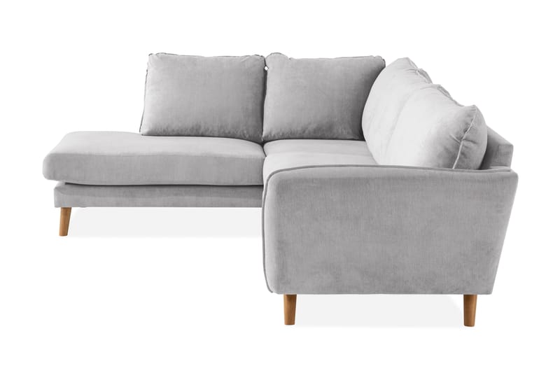Trend Lyx Schäslongsoffa Vänster - Ljusgrå/Ek - Möbler - Soffa - Divansoffor & schäslongsoffa - 4 sits soffa med divan