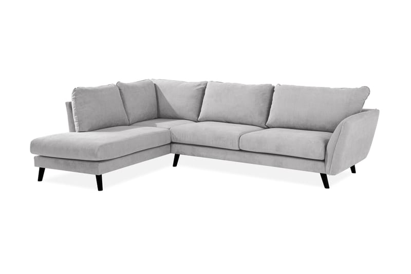 Trend Lyx Schäslongsoffa Vänster - Ljusgrå/Svart - Divansoffor & schäslongsoffa - 4 sits soffa med divan