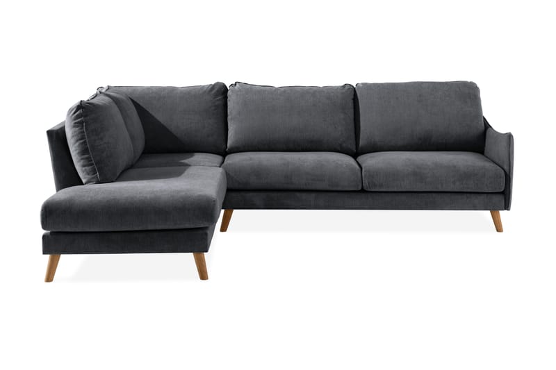 Trend Lyx Schäslongsoffa Vänster - Mörkgrå/Ek - Divansoffor & schäslongsoffa - 4 sits soffa med divan