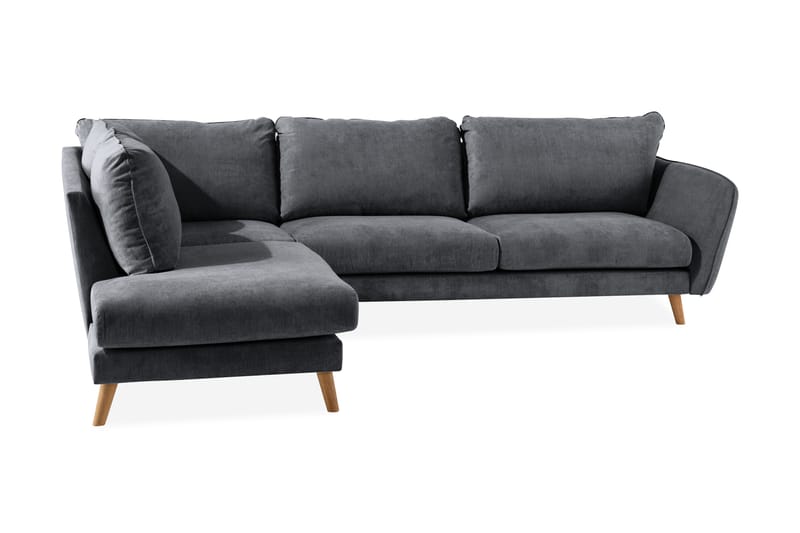Trend Lyx Schäslongsoffa Vänster - Mörkgrå/Ek - Divansoffor & schäslongsoffa - 4 sits soffa med divan