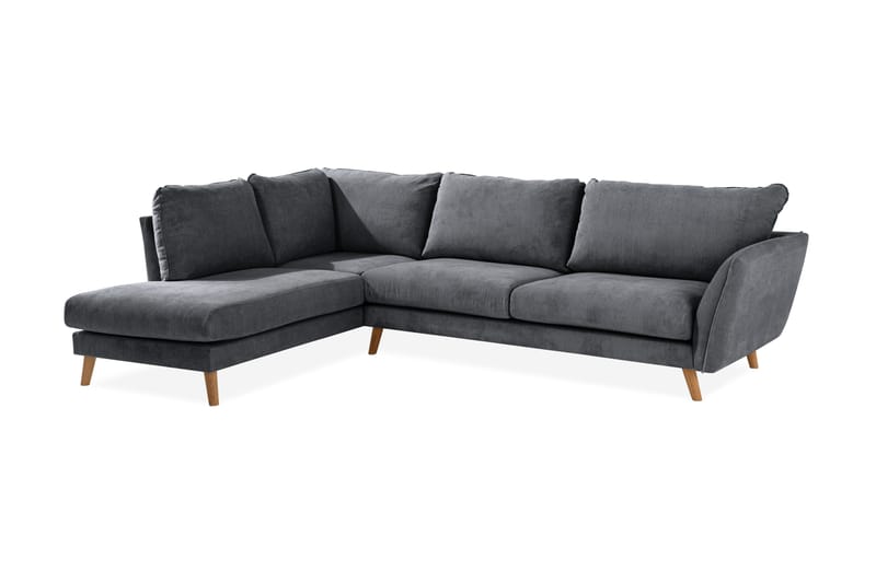 Trend Lyx Schäslongsoffa Vänster - Mörkgrå/Ek - Divansoffor & schäslongsoffa - 4 sits soffa med divan