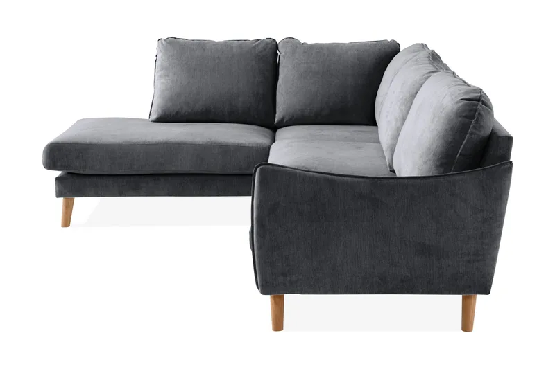 Trend Lyx Schäslongsoffa Vänster - Mörkgrå/Ek - Möbler - Soffa - Divansoffor & schäslongsoffa - 4 sits soffa med divan