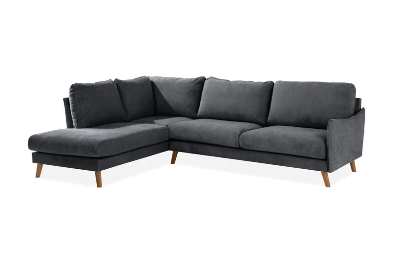 Trend Lyx Schäslongsoffa Vänster - Mörkgrå/Ek - Möbler - Soffa - Divansoffor & schäslongsoffa - 4 sits soffa med divan