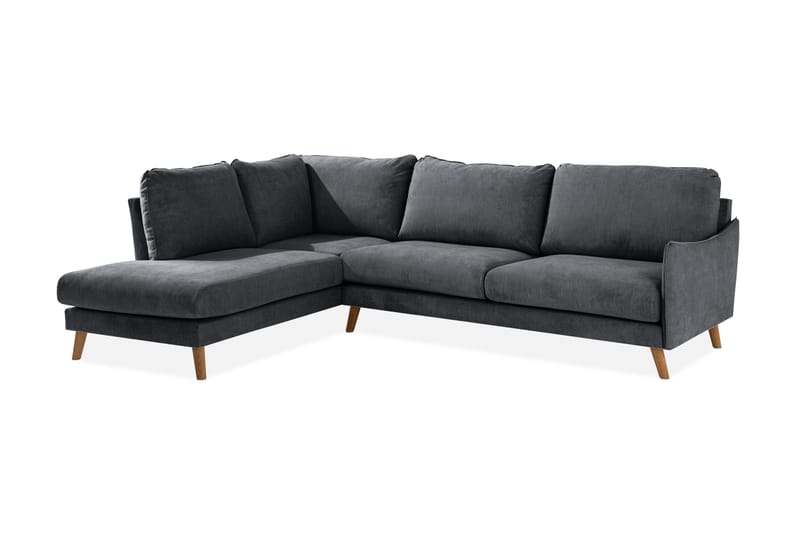 Trend Lyx Schäslongsoffa Vänster - Mörkgrå/Ek - Möbler - Soffa - Divansoffor & schäslongsoffa - 4 sits soffa med divan
