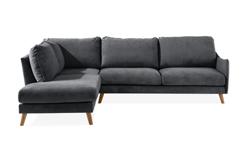 Trend Lyx Schäslongsoffa Vänster - Mörkgrå/Ek - Möbler - Soffa - Divansoffor & schäslongsoffa - 4 sits soffa med divan