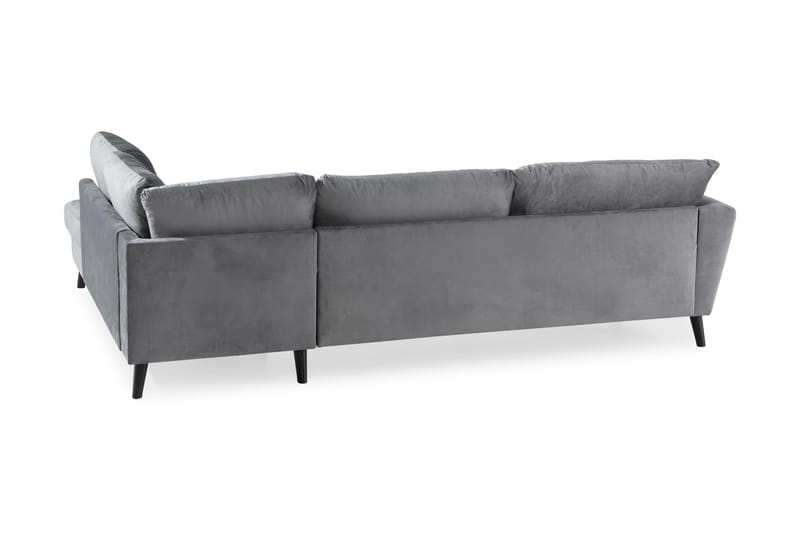 Trend Soffa 3-sits med Schäslong Höger Sammet - Ljusgrå - Divansoffor & schäslongsoffa - Sammetssoffa - 3 sits soffa med divan