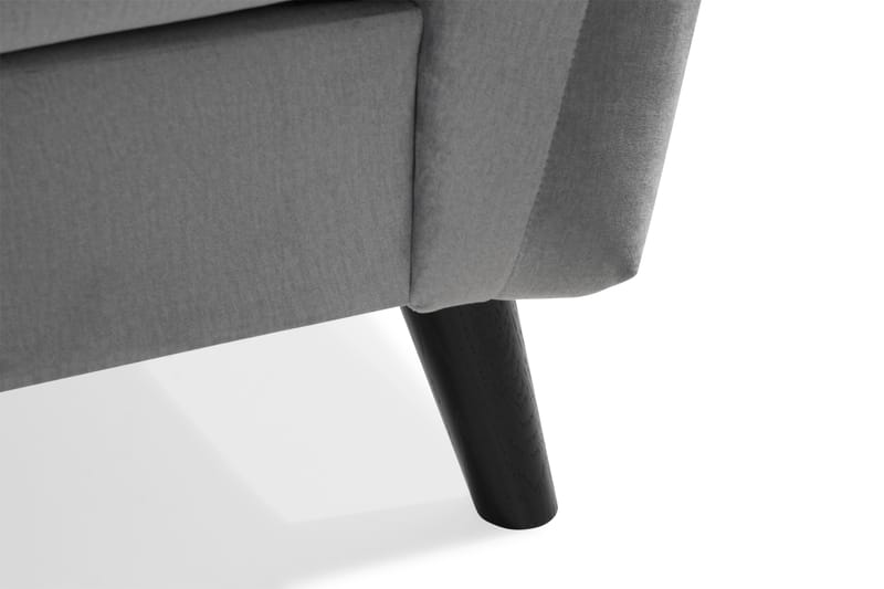 Trend Soffa 3-sits med Schäslong Höger Sammet - Ljusgrå - Divansoffor & schäslongsoffa - Sammetssoffa - 3 sits soffa med divan