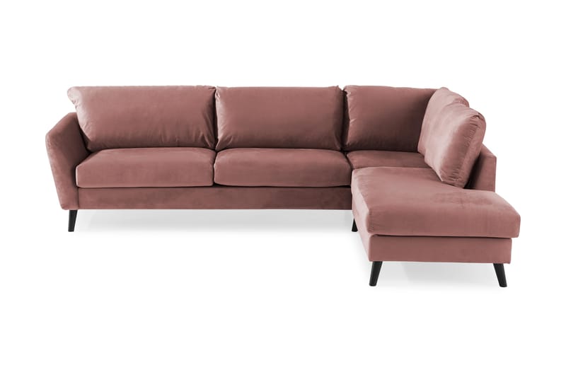 Trend Soffa 3-sits med Schäslong Höger Sammet - Rosa - Divansoffor & schäslongsoffa - Sammetssoffa - 3 sits soffa med divan