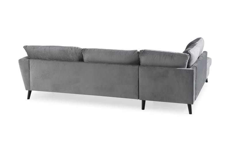 Trend Soffa 3-sits med Schäslong Vänster Sammet - Ljusgrå - Divansoffor & schäslongsoffa - Sammetssoffa - 3 sits soffa med divan