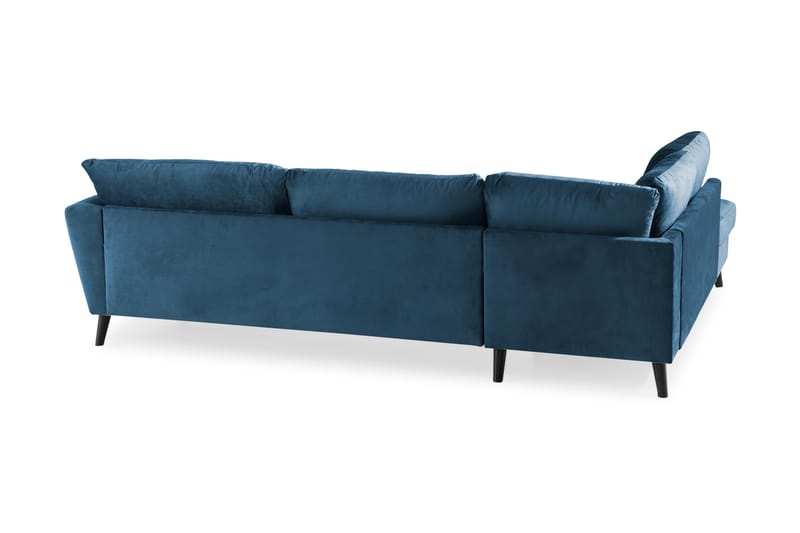 Trend Soffa 3-sits med Schäslong Vänster Sammet - Midnattsblå - Divansoffor & schäslongsoffa - Sammetssoffa - 3 sits soffa med divan