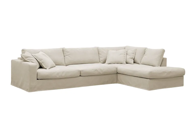 Valencia Extra Djup 4-sits Soffa med Schäslong Höger - Beige - Möbler - Soffa - Divansoffor & schäslongsoffa - 4 sits soffa med divan