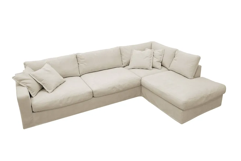 Valencia Extra Djup 4-sits Soffa med Schäslong Höger - Beige - Möbler - Soffa - Divansoffor & schäslongsoffa - 4 sits soffa med divan
