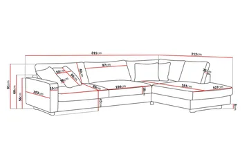 Valencia Extra Djup 4-sits Soffa med Schäslong Höger - Beige - Möbler - Soffa - Divansoffor & schäslongsoffa