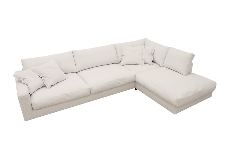 Valencia Extra Djup 4-sits Soffa med Schäslong Höger - Benvit - Möbler - Soffa - Divansoffor & schäslongsoffa