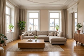 Valencia Extra Djup 4-sits Soffa med Schäslong Höger - Brun - Möbler - Soffa - Divansoffor & schäslongsoffa