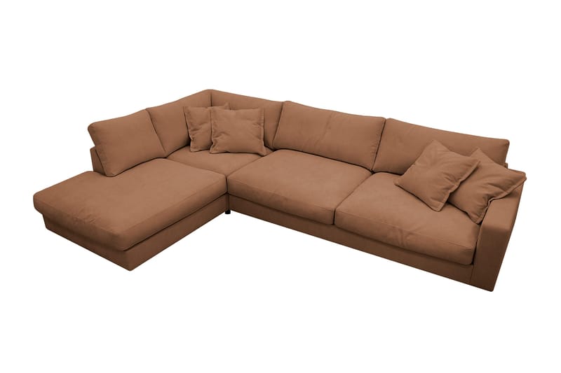 Valencia Extra Djup 4-sits Soffa med Schäslong Höger - Gulbrun - Möbler - Soffa - Divansoffor & schäslongsoffa