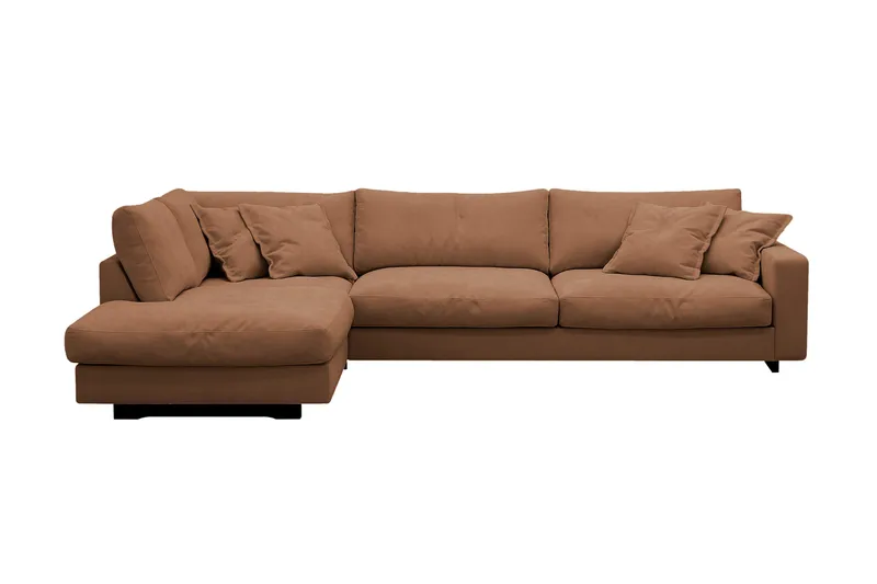 Valencia Extra Djup 4-sits Soffa med Schäslong Höger - Gulbrun - Möbler - Soffa - Divansoffor & schäslongsoffa