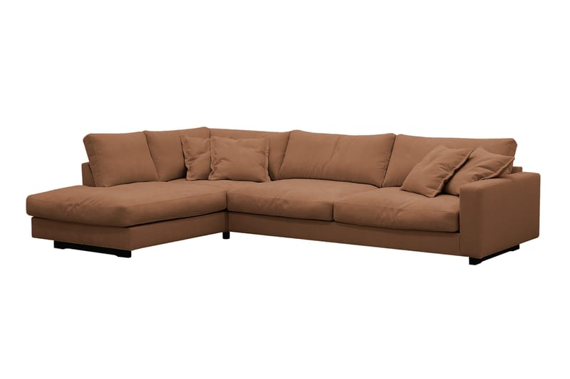 Valencia Extra Djup 4-sits Soffa med Schäslong Höger - Gulbrun - Möbler - Soffa - Divansoffor & schäslongsoffa