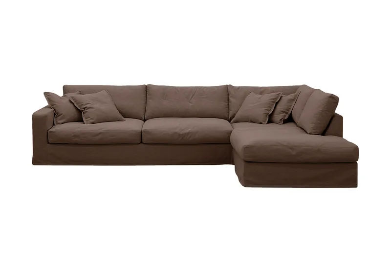 Valencia Extra Djup 4-sits Soffa med Schäslong Höger, Mörkbrun