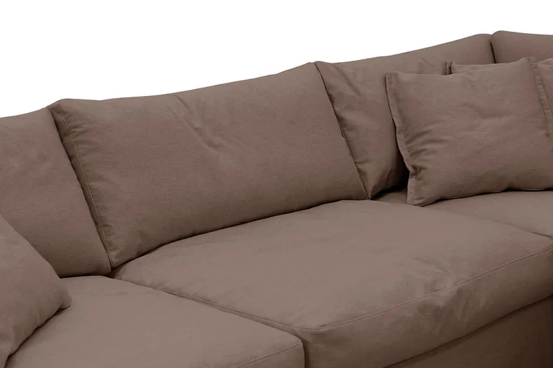 Valencia Extra Djup 4-sits Soffa med Schäslong Höger - Mörkbrun - Möbler - Soffa - Divansoffor & schäslongsoffa