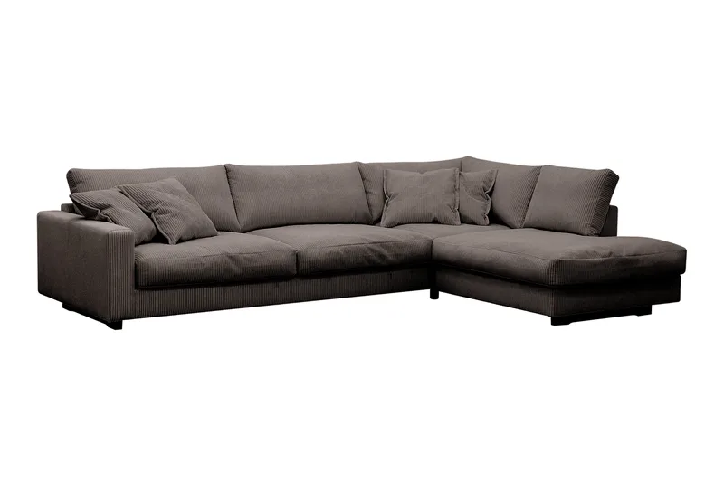 Valencia Extra Djup 4-sits Soffa med Schäslong Höger - Mörkgrå - Möbler - Soffa - Divansoffor & schäslongsoffa