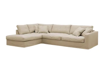 Valencia Extra Djup 4-sits Soffa med Schäslong Vänster - Beige - Möbler - Soffa - Divansoffor & schäslongsoffa