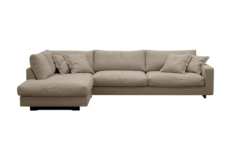 Valencia Extra Djup 4-sits Soffa med Schäslong Vänster - Brun - Möbler - Soffa - Divansoffor & schäslongsoffa