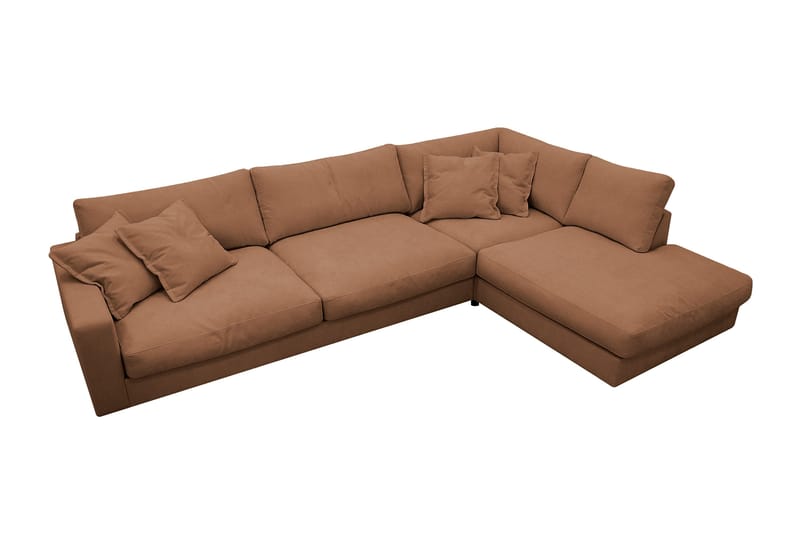 Valencia Extra Djup 4-sits Soffa med Schäslong Vänster - Gulbrun - Möbler - Soffa - Divansoffor & schäslongsoffa