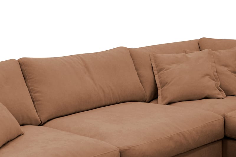 Valencia Extra Djup 4-sits Soffa med Schäslong Vänster - Gulbrun - Möbler - Soffa - Divansoffor & schäslongsoffa