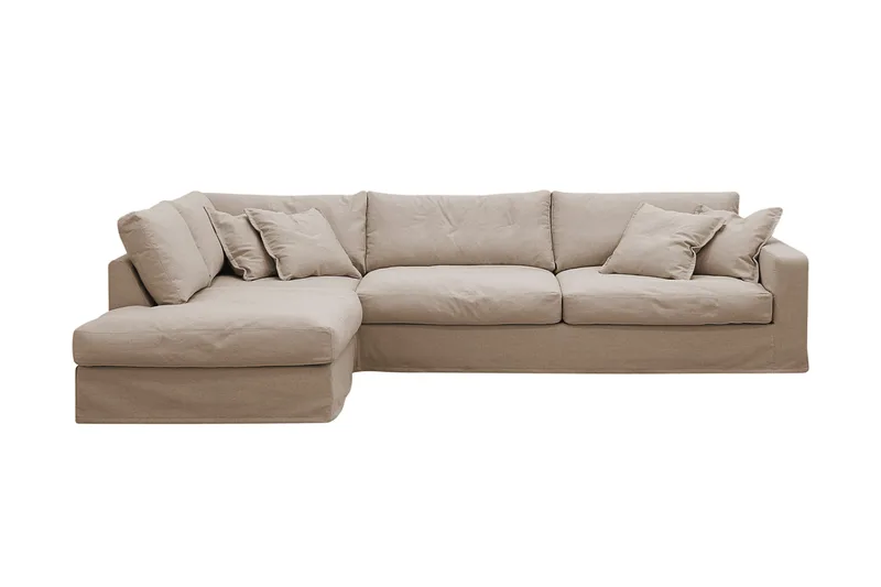 Valencia Extra Djup 4-sits Soffa med Schäslong Vänster, Ljusbrun