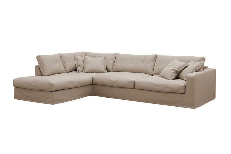 Valencia Extra Djup 4-sits Soffa med Schäslong Vänster - Ljusbrun - Möbler - Soffa - Divansoffor & schäslongsoffa - 4 sits soffa med divan