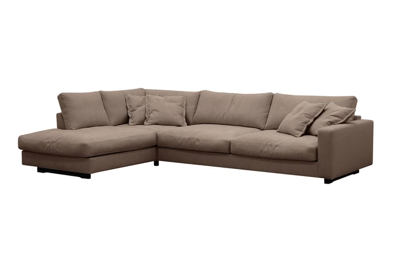 Valencia Extra Djup 4-sits Soffa med Schäslong Vänster - Mörkbrun - Möbler - Soffa - Divansoffor & schäslongsoffa